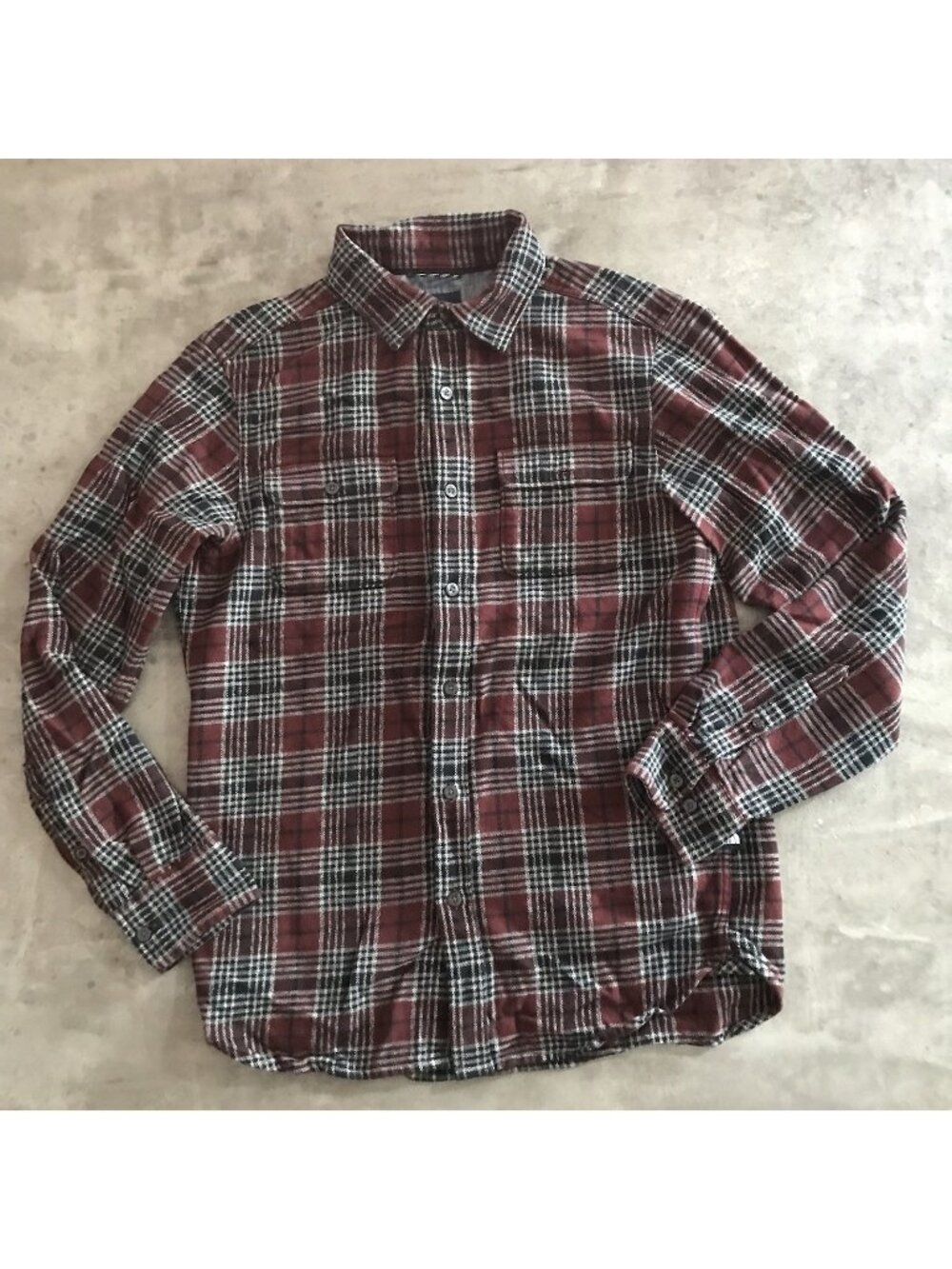 The North Face Flannel Shirt Men Small Plaid Black Burgundy Outdoor Grunge Skate